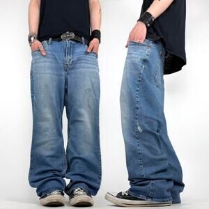 Vintage y2k baggy grunge faded wide leg archive skater jeans